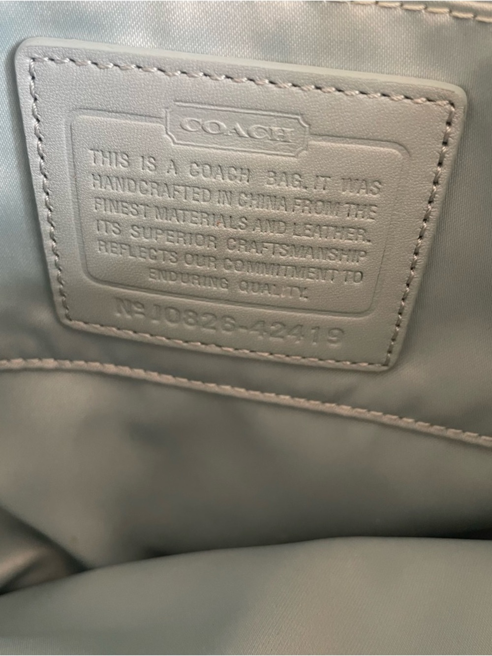 Coach Cream and Tan Signature Logo Small Tote - Picture 5 of 9